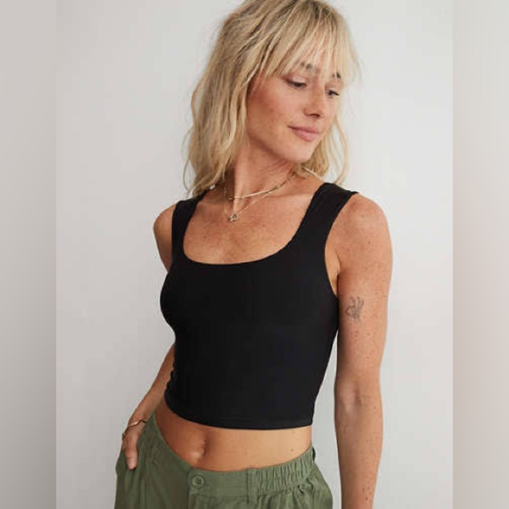 Aerie Smoothez Green Cropped Tank
